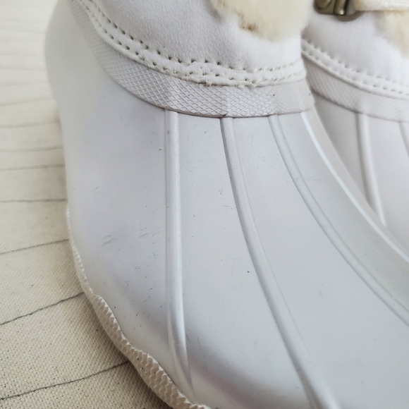 Sperry Youth Girls Alpine Saltwater Pearlized Ivory Duck Boots STK166415 Sz 6M - Picture 5 of 12